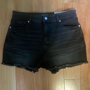 Loft black jean shorts- high rise, curvy